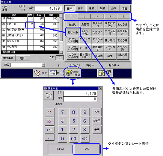 現金入金画面イメージ