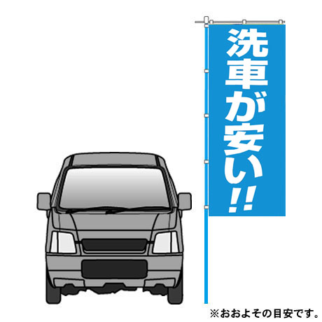 のぼり（洗車が安い）(2)