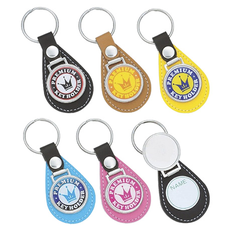 PU-163 PUキーホルダー　しずく型　丸メタル付(1)