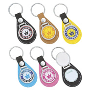 PU-163 PUキーホルダー　しずく型　丸メタル付