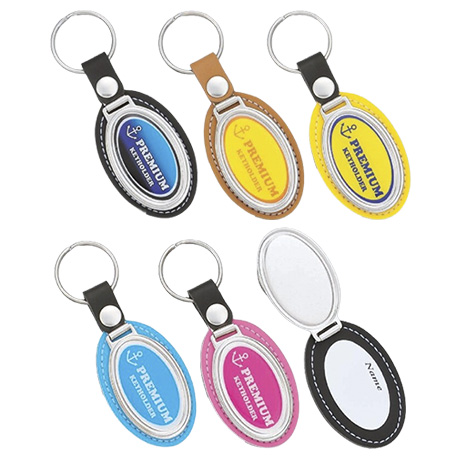 PU-164 PUキーホルダー　だえん型　メタル付(1)